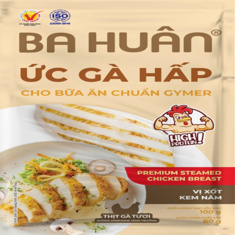 Ức gà hấp ăn liền vị kem nấm